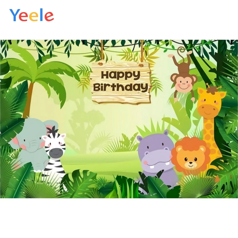 

Yeele Jungle Forest Wild Animal Safari Party Newborn Baby Shower Birthday Party Photo Backdrops Custom Photography Backgrounds