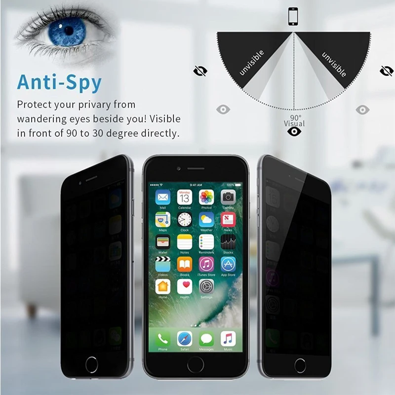 10PCS Privacy Screen Protector For iPhone 12 11 Pro Max Full Tempered Glass For iPhone 13 Pro Max Xs Max Xr 6 7 8 Plus Anti-Spy