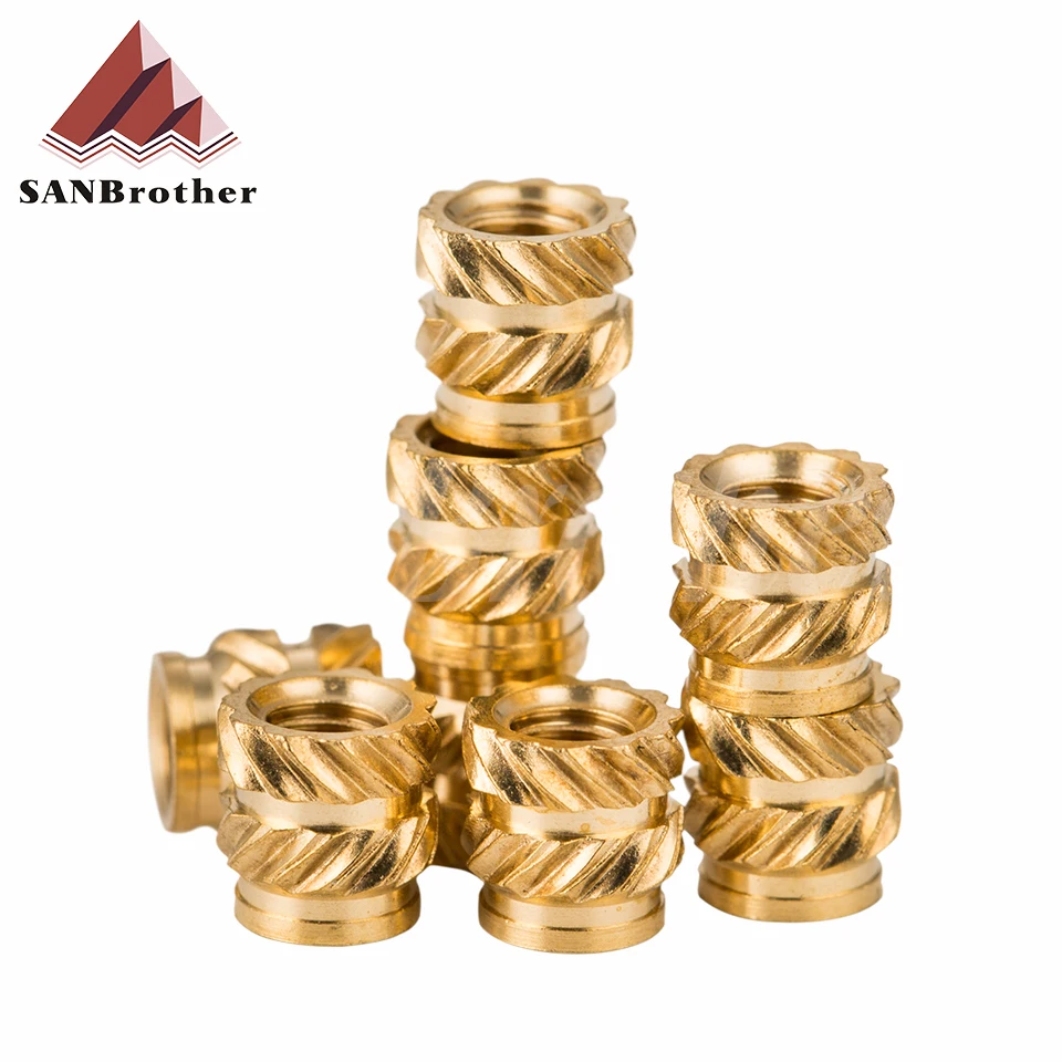 Hot Melt Inset Brass Nuts M2 M2.5 M3 M4 Female Molding Knurled Injection Copper Nut for 3D Printed Parts 50/100 Pcs