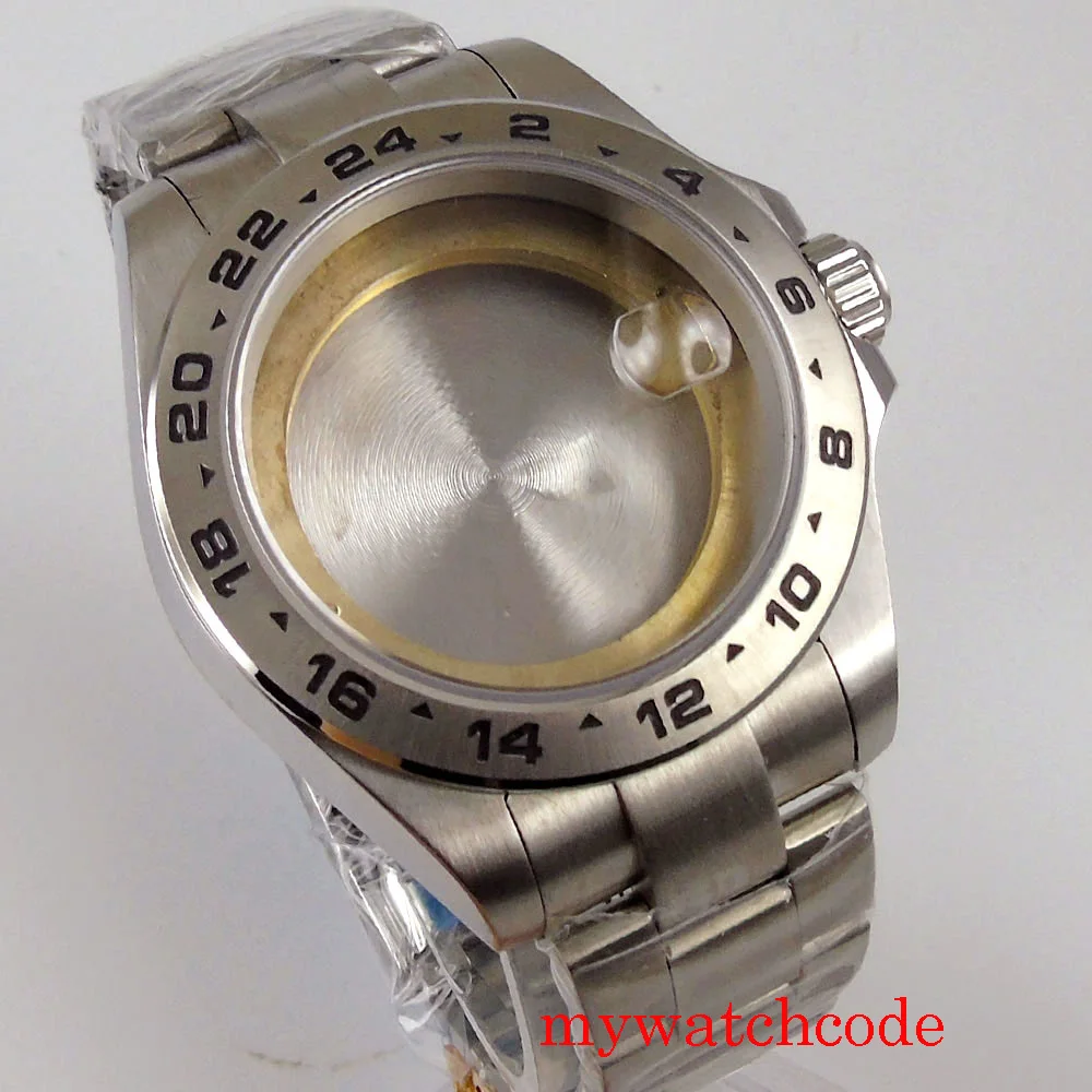 43mm BLIGER Stainless Steel Watch Case Steel Strap Fit 21 Jewels MIYOTA 8215 ETA 2836 Automatic Movement Sapphire Crystal