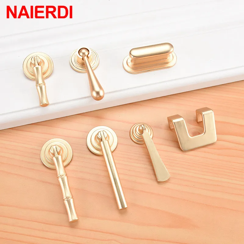 NAIERDI Vintage Gold Cabinet Pulls Zinc Alloy European Furniture Handle Kitchen Cupboard Handle Drawer Knobs Hardware