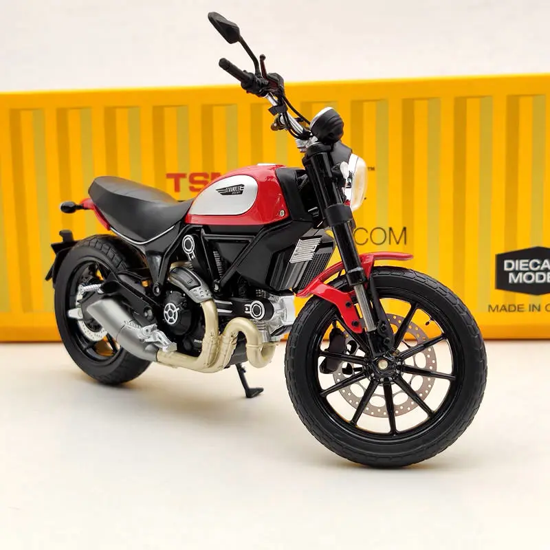 TSM 1:12 For D~cati Scrambler Icon 803CC 2015 Rosso TSMMC004 Red Motorcycle Diecast Models