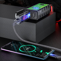 3.1A/4.8A TYPE-C 12V SAE to Dual USB Fast Charging Adapter with Voltmeter On/Off Switch for Phone Motorcycle USB Charger