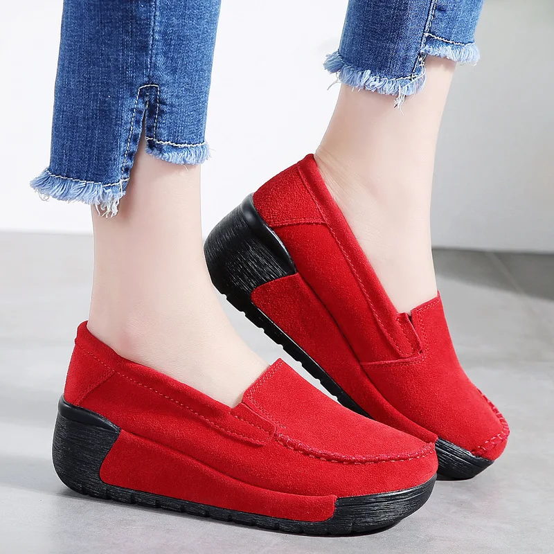 

Autumn Spring Thick bottom leisure Women Flats shoes Fashion Flat Platform Shoes Women's Loafers Ladies Slip On Shoes Female