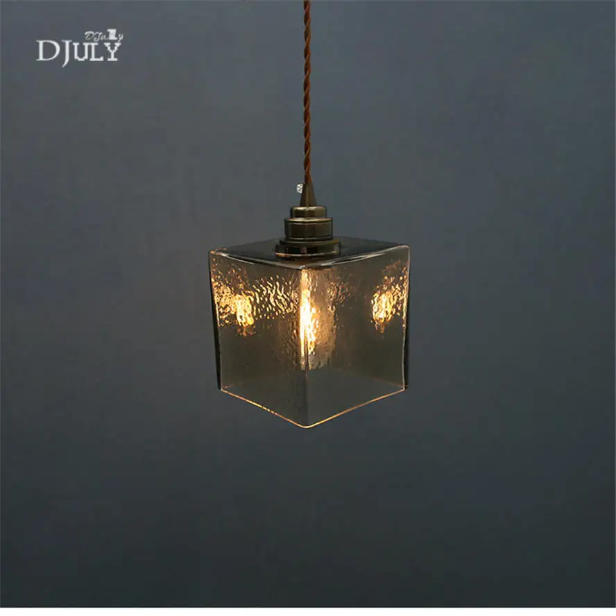 

novel design Cube Smoke gray pendant lights for coffee store bar novelty loft decor hanging lamp dining room lighting fixtures