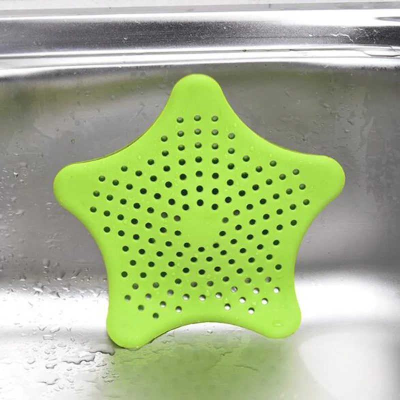 Criativo pentágono pia da cozinha anti-entupimento starfish sílica dreno de chão do banheiro filtro de esgoto