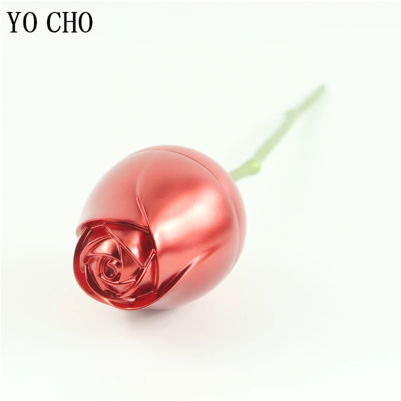 YO CHO Red Metal Rose Artificial Flower Creative Rose Gift Box Cubic Zirconia Necklace For Women Valentine's Day Birthday Gift