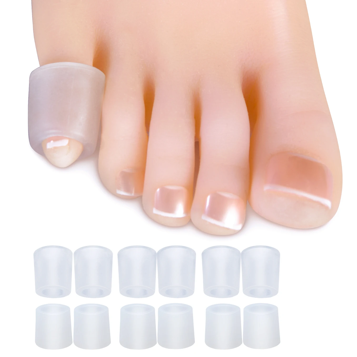 2pcs Transparent Gel Hammer Toe Protector German Style Open Toe Sleeves For Bunions Corns Friction Pain Relief Foot Care C1589