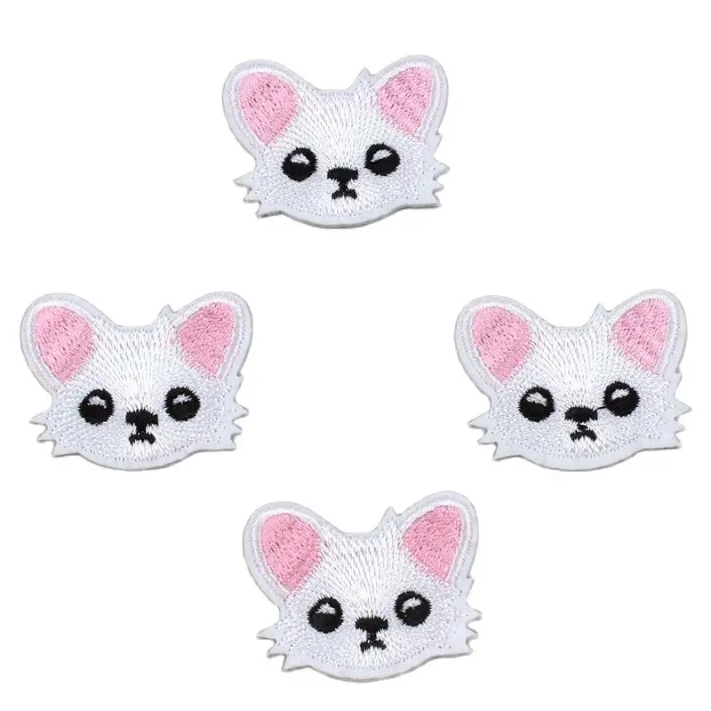 10pcs Embroidered Cat Patches Iron On Cartoon Animal Stickers DIY Apparel Pants Patch Handmade Jeans Coats Bags Shoes Appliques