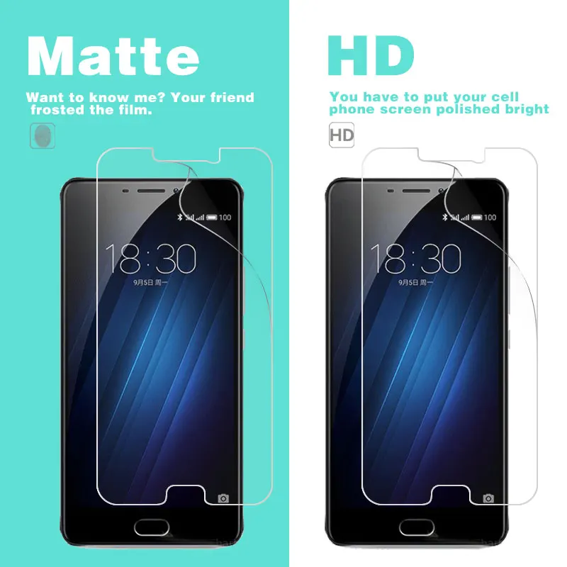 Front Clear Glossy HD Film For Meizu 15 Lite 15 Plus 16 M882Q E M3max M5 M8C M9 Matte Anti-glare Film Cover With Cleaning Cloth