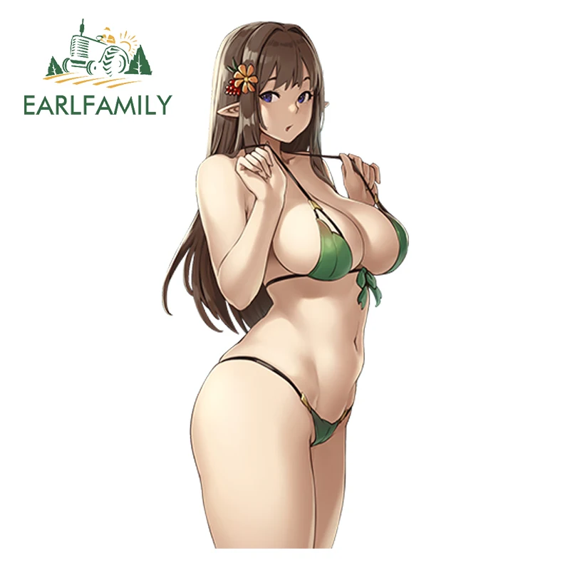EARLFAMILY 13 سنتيمتر مضحك سيارة ملصق Houtengeki الطابع الأصلي تجعل مثير فتاة الفينيل السيارات موتو ضبط ملصق مائي سيارة التصميم