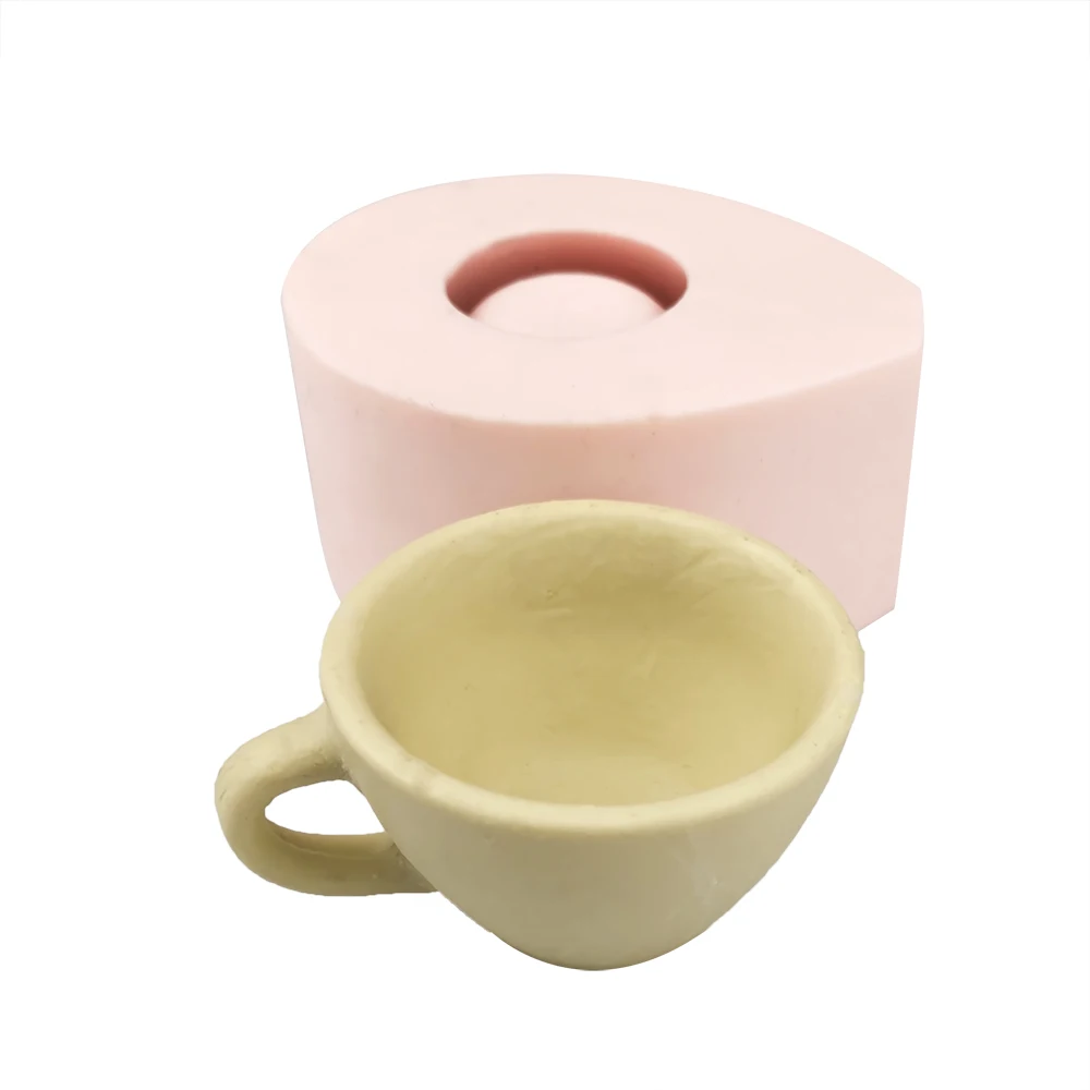 QT0329 PRZY Silicone Wedding Birthday Candle Mold 3D Cup Moulds Afternoon Tea Cup Soap Molds Clay Resin Moulds