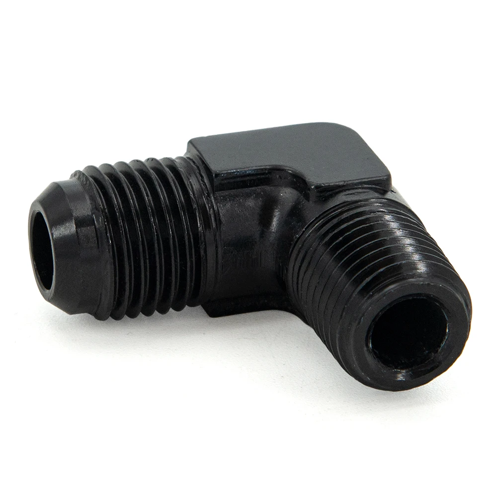 FREE SHIPPING ALUMINIUM AN6 6AN AN -6 to 1/8 1/4 NPT 90 Degree MALE OIL HOSE FITTING ADAPTER