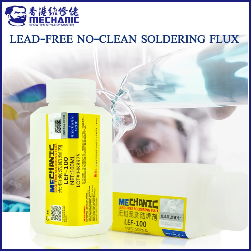 

MECHANIC LEF100 100ml lead-free rosin flux no-clean welding paste for SMT BGA chip circuit board mobile phone tablet repair