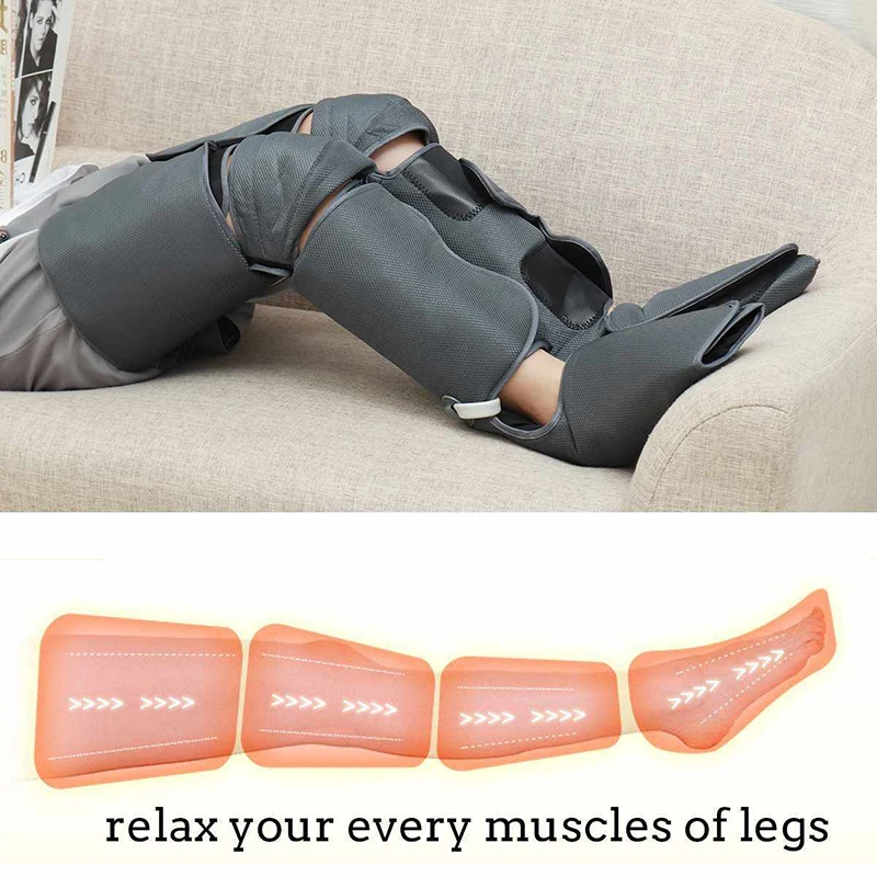 Air Compression Leg Foot  Vibration Heating Therapy Massager Arm Waist Pneumatic Air Wraps Promote Blood Relax Pain Relief Tool