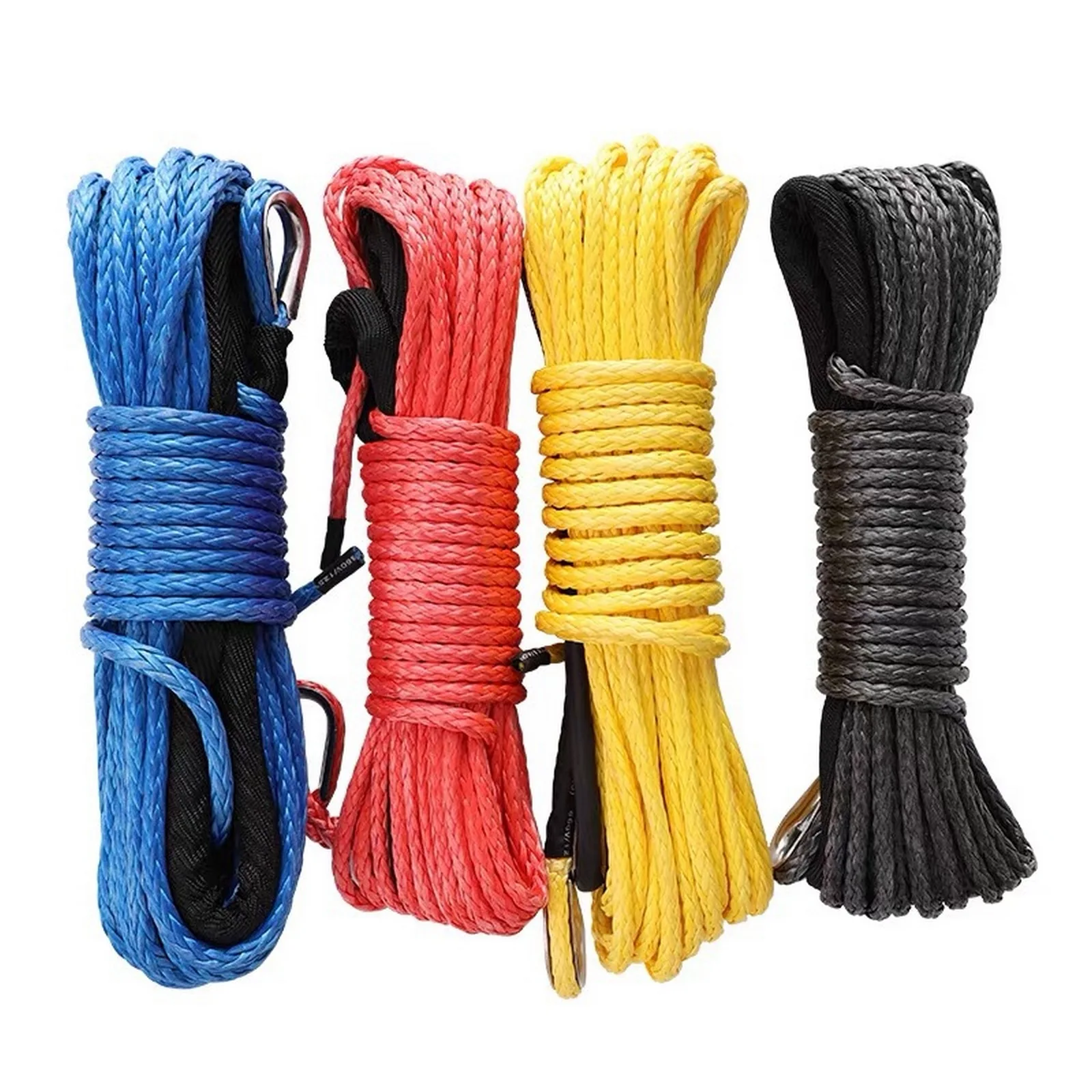 15m Winch Cable Kevlar Cable Towing Car Tow Strap Trailer Rope with Hook for ATV Off Road Accessories 7700lbs 3.5T