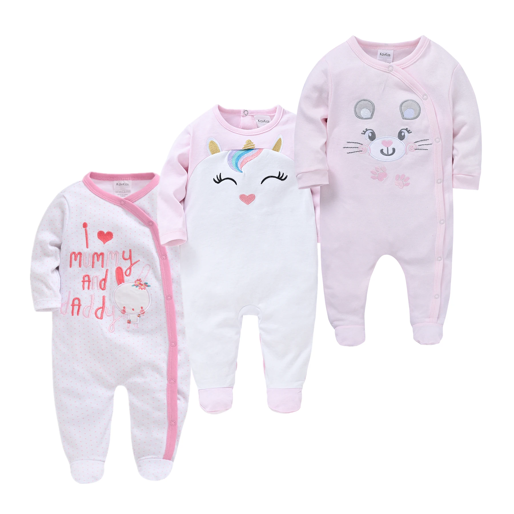 Roupa Bebe De Baby Jumpsuit Newborn 3PCS Cotton Infant Boys Pajamas Spring Cartoon Sleepwear Long Sleeve Girl Pyjamas Home Wear