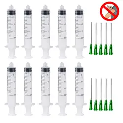 10PCS 20ml Disposable Plastic Syringe with NeedleforLab and Multiple Uses injectionTool1.5inch 14G Blunt Tip Dispensing Needle