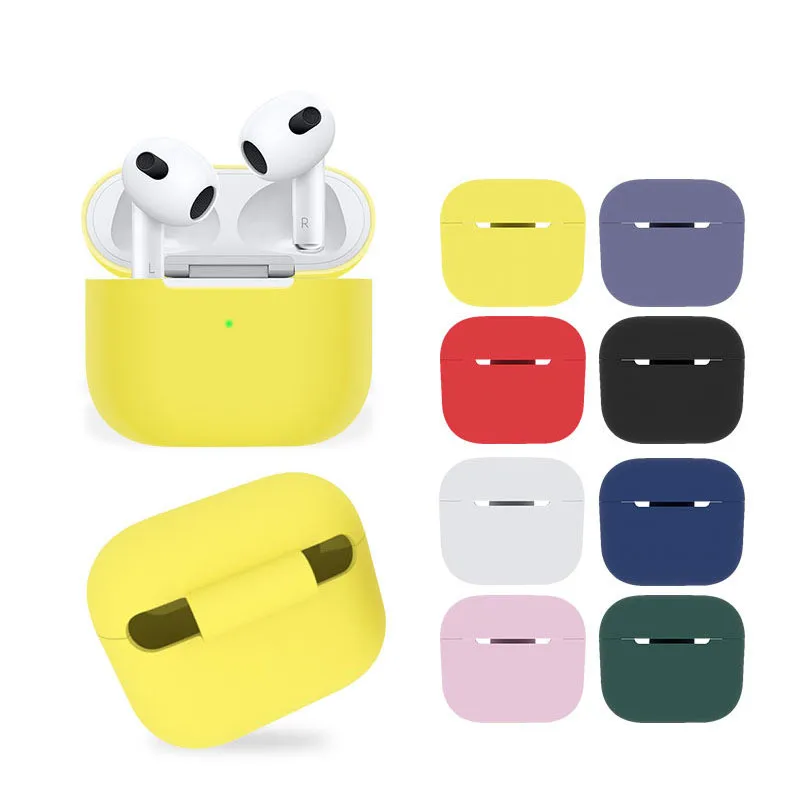 

20 Pcs For 2021 New Apple Airpods3 Generation Bluetooth Headset Protective Sleeve Thin Without Hanging Hole Airpods4