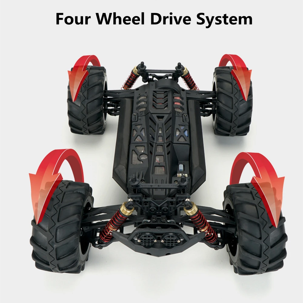 50KM/H High Speed 4WD RC Off-road Car 1:12 Large 45 Degree Climbing Waterproof Independent Suspension 18Mins RC Truck Buggy Toy