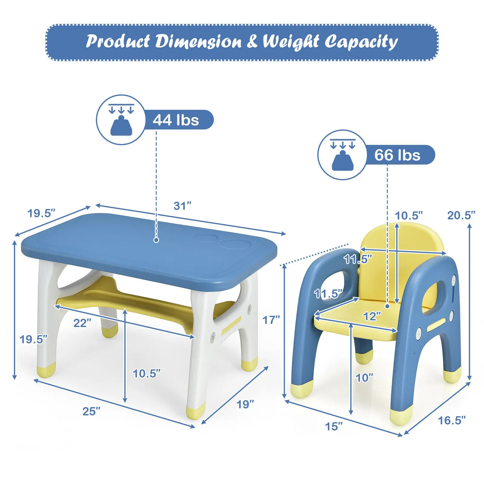 Babyjoy Trẻ Em Khủng Long Bàn Ghế Hoạt Động Bàn Học W/Khối Xây Dựng BB5623BL