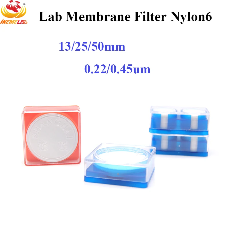 

50pcs/lot Lab Membrane Filter Nylon6 13/25/47/50mm 0.22/0.45um for Syringe and Funnel Microporous Membrane Chemistry Supplies