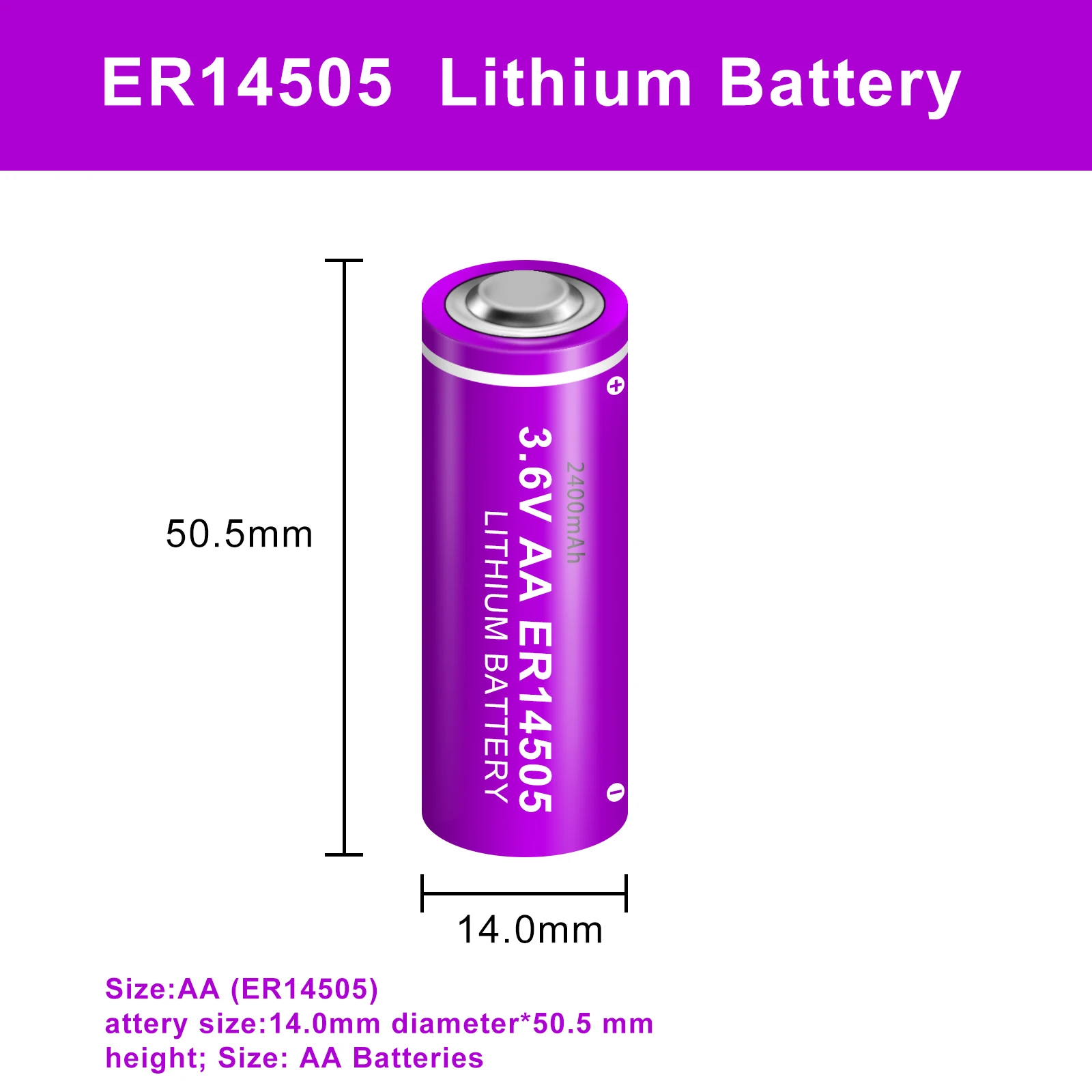 8 paczek PKCELL ER14505 AA 3,6 V baterie litowe SB-AA11 LS14500 TL-5903 SL-360 Li-SOCL2 nieładowalny akumulator do czujnika wody