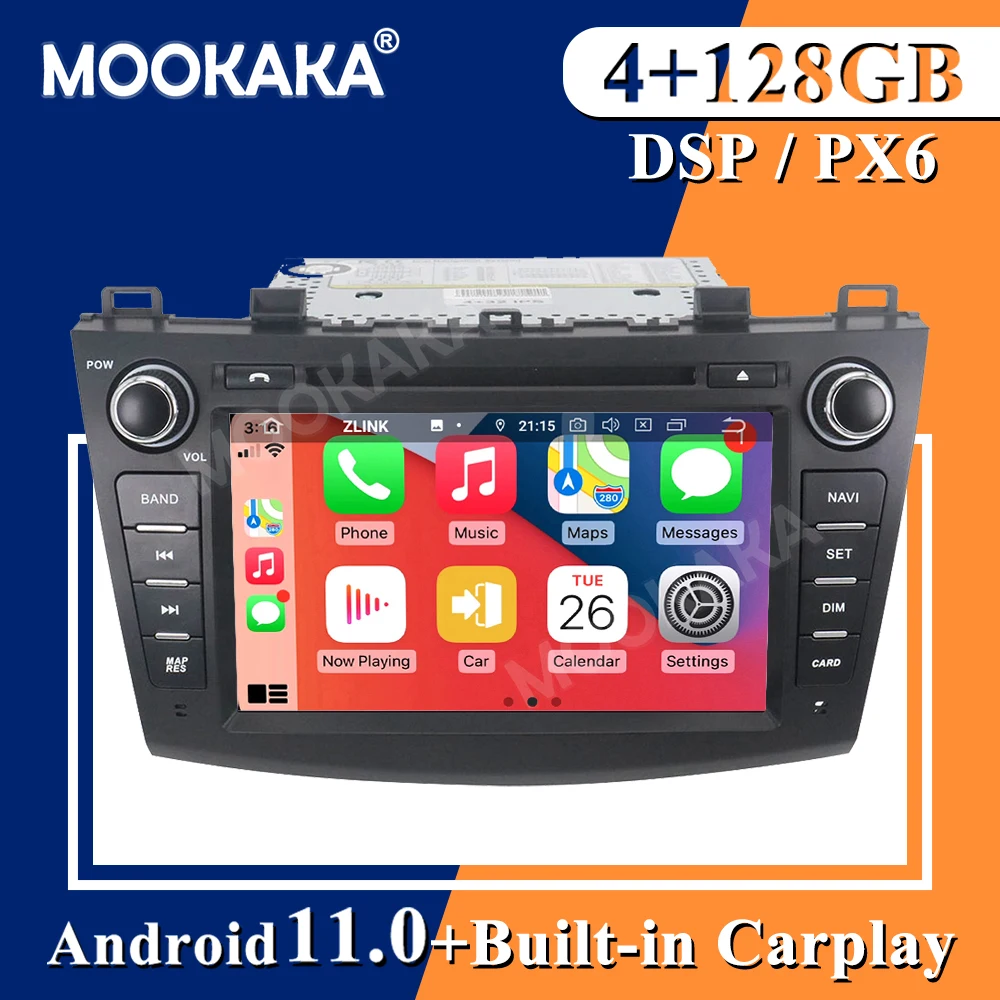 Android 11.0 Car DVD Player 4G+128GB For Mazda 3 2009-2012 with BT 4G Wifi Radio GPS 2GRAM SWC RDS DVR DAB DTV Mirror-Link