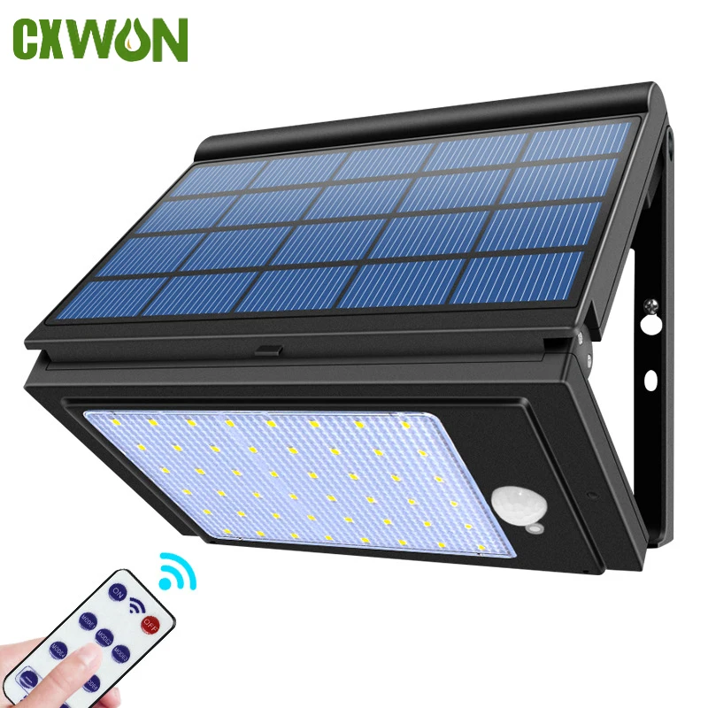 Solar Panel Lights Outdoor with Motion Sensor Waterproof Folding LED Light With 6 Modes Lighting For The Garden Wall Solar Lamp