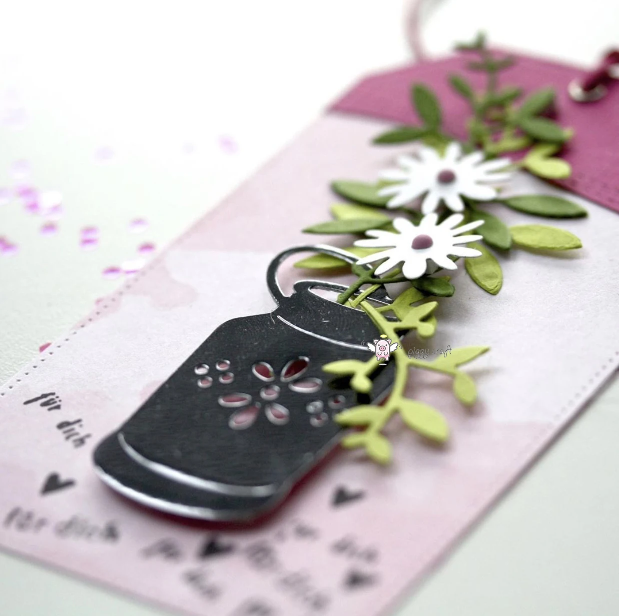 Piggy Craft metal cutting dies cut die mold Flower leaf pot basket Scrapbook paper craft knife mould blade punch stencils dies