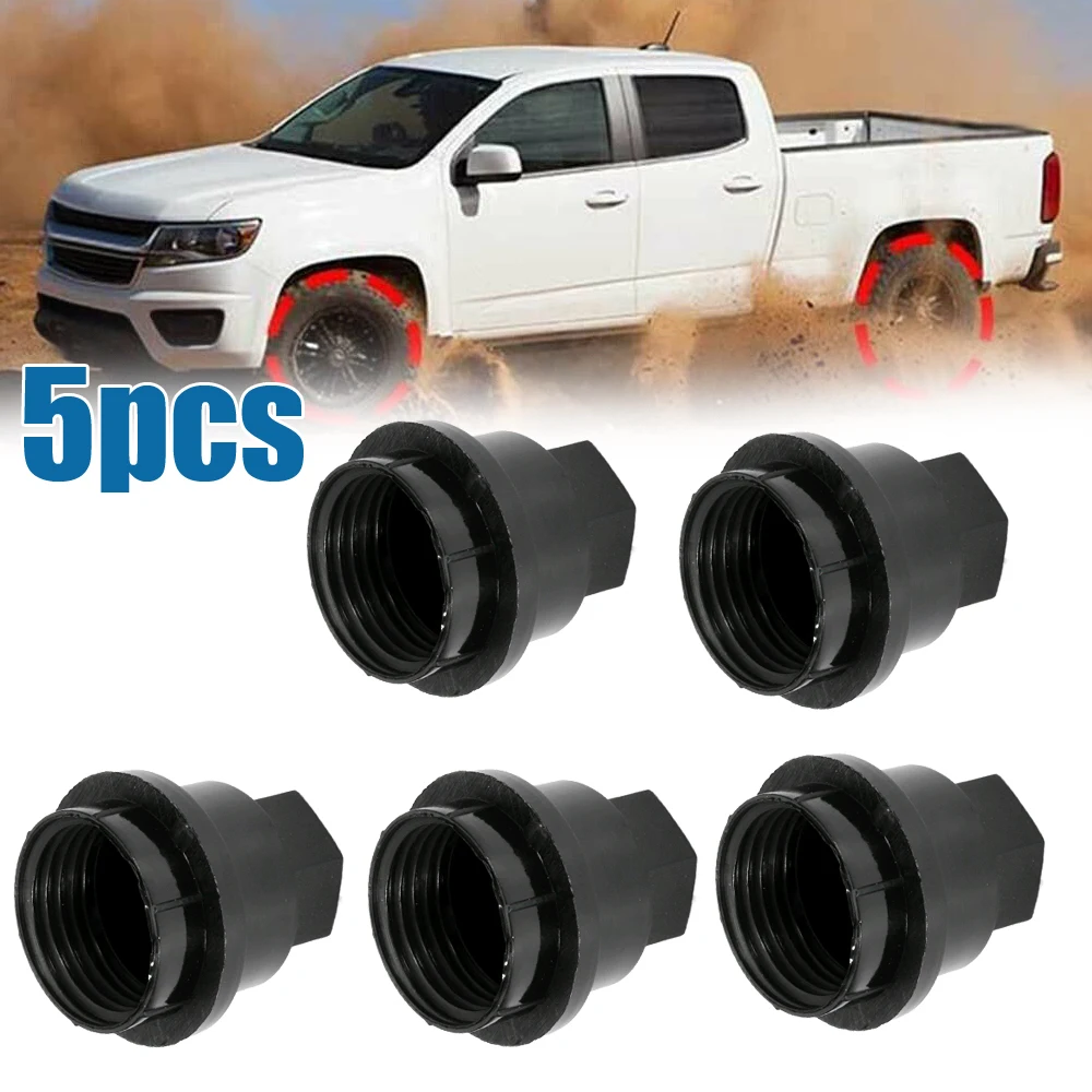 

5Pcs Black 24mm Lug Nut Covers Set Car SUV Wheel Rim Tire Bolt Center Caps Accessories