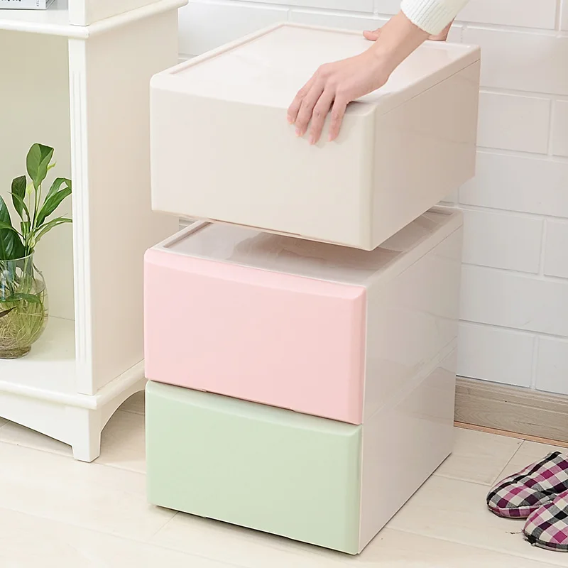 Storage box drawer type free combination large plastic household clothes box bedroom wardrobe clothes storage cabinet mx9101028