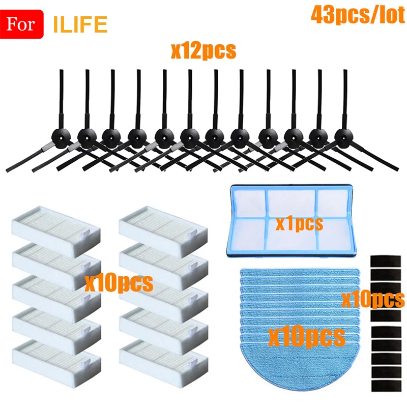 

Запчасти для пылесоса ILIFE V50, V55, V5, V5s, V3, V3s, V5 Pro, X5, V5s Pro, боковая щетка, Hepa фильтр, салфетка, фильтр от пыли, Волшебная паста