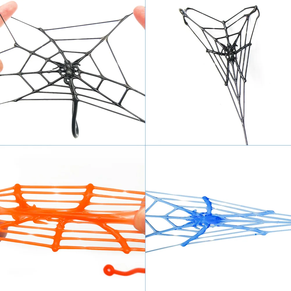 TPR Soft Material Sticky Spider Web Toy Children\'s Birthday Funny Sticky Elastic Stretch Vent Toy Halloween Gift Accessories