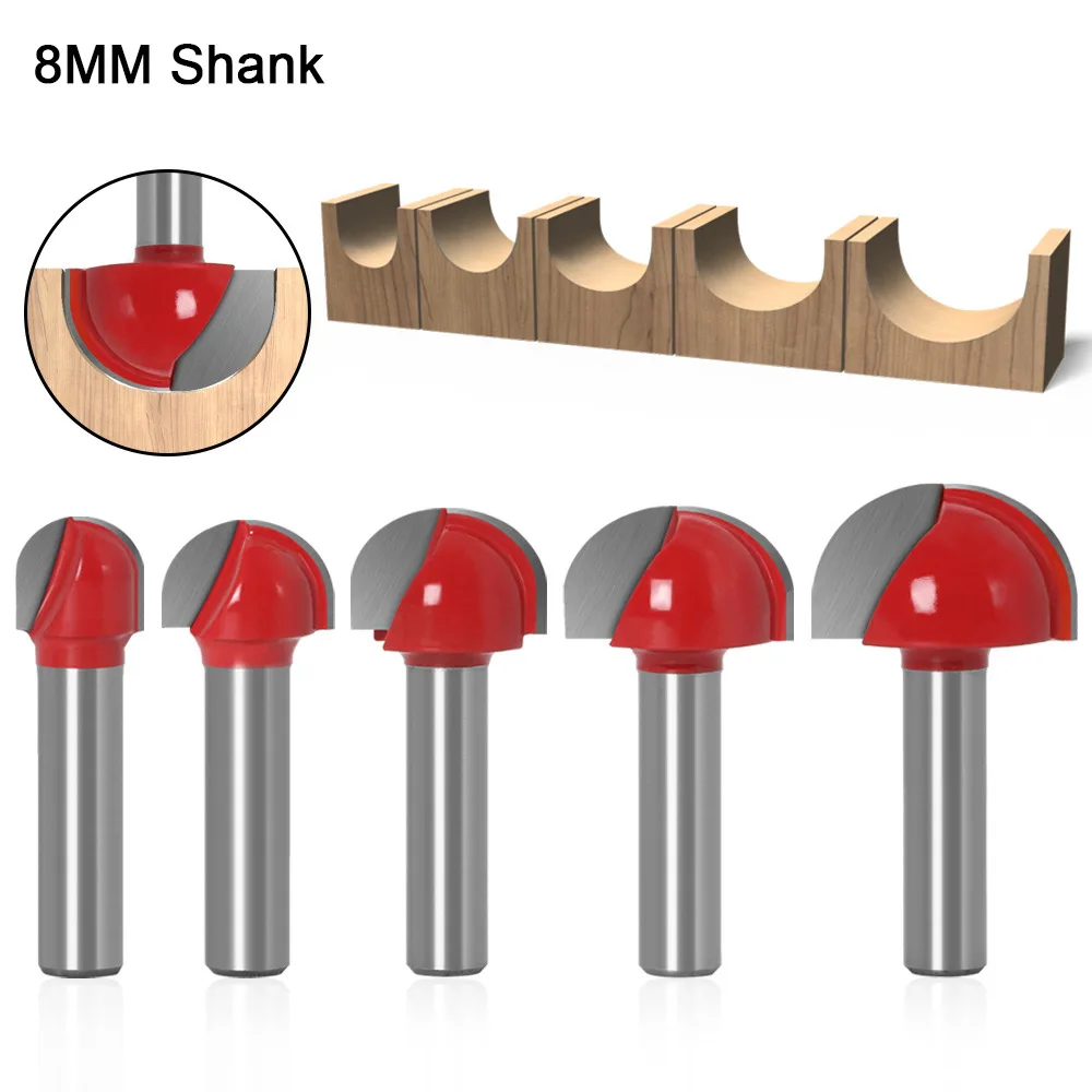 

8mm Shank CNC Tools Solid Carbide Round Nose Bits Round Nose Cove Core Box Router Bit Ball Milling Cutter Tools For Woodworking