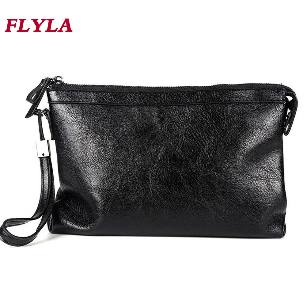 Large-capacity Envelope Bag Clutch Bag Men\'s Hand Bag Soft Leather Casual Clutch Purse New Style Men\'s Bag