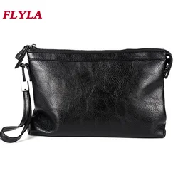 Grande-capacidade envelope saco de embreagem bolsa de mão masculina bolsa de embreagem casual de couro macio novo estilo masculino