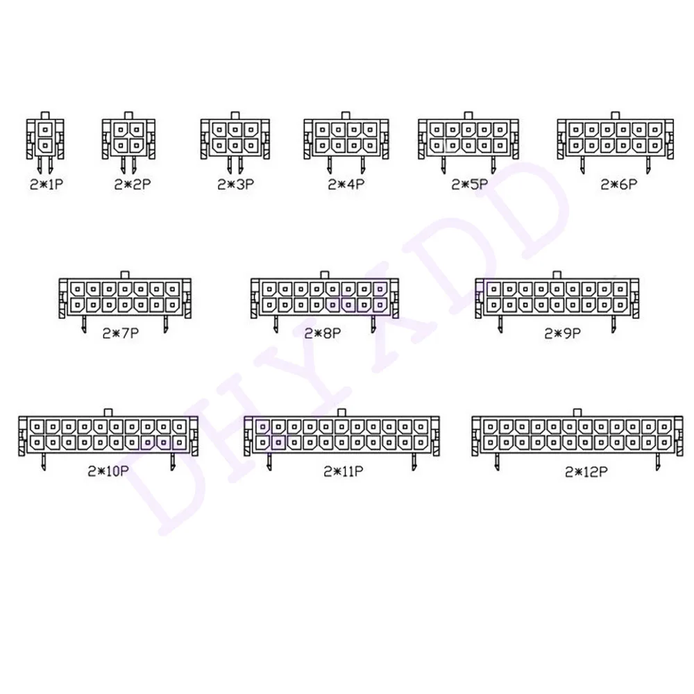 MX 3.0mm Wafer Micro-Fit 3.0 Connector PCB Male Header Right Angle 2 4 6 8 10 12 14 16 18 20 22 24 Pin Board Solder 43045