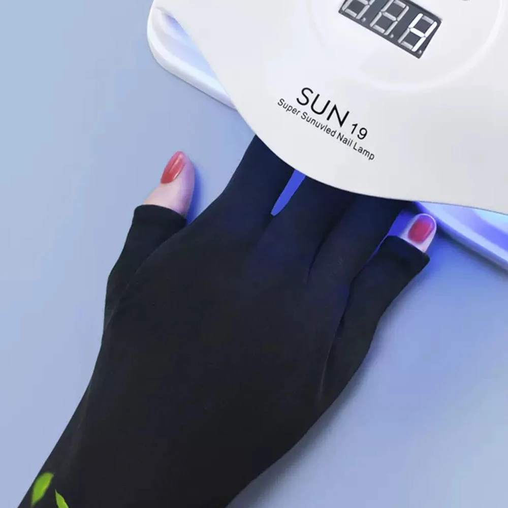 1 Paar Anti Uv-stralen Beschermende Handschoenen Nail Handschoenen Zwart Wit Led Lamp Nagel Uv Bescherming Straling Proof Handschoen Nail art Gereedschap