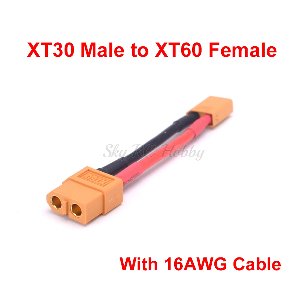 XT60 Male / Female Connector To XT30 / XT90 Plug Converter Adapter / 14AWG Cable Wire for RC Lipo Battery ESC Motor Drone