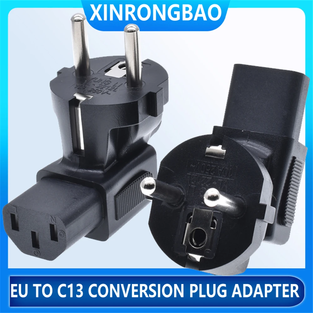 EU to C13 conversion plug adapter 16A250V European pround 2 pins 4.8mm schuko Type F wire grounding converter for change plug