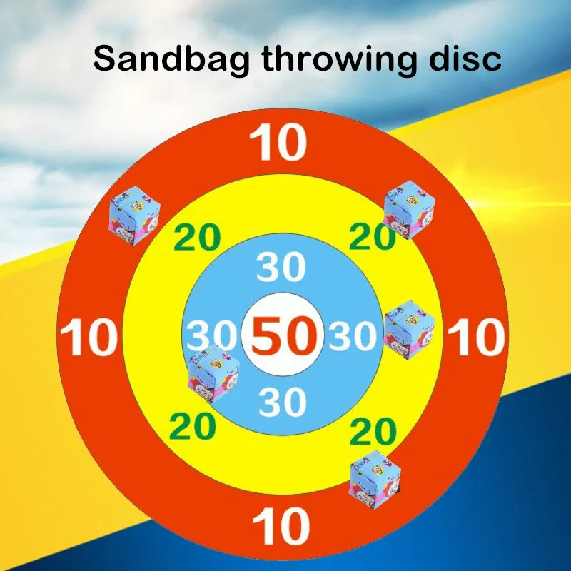 Kids Sandbag Throwing Disc Game Target Throwing Plate Team Parent-child Outdoor Interactive Toy Fun Games Props Kids Fitness Toy