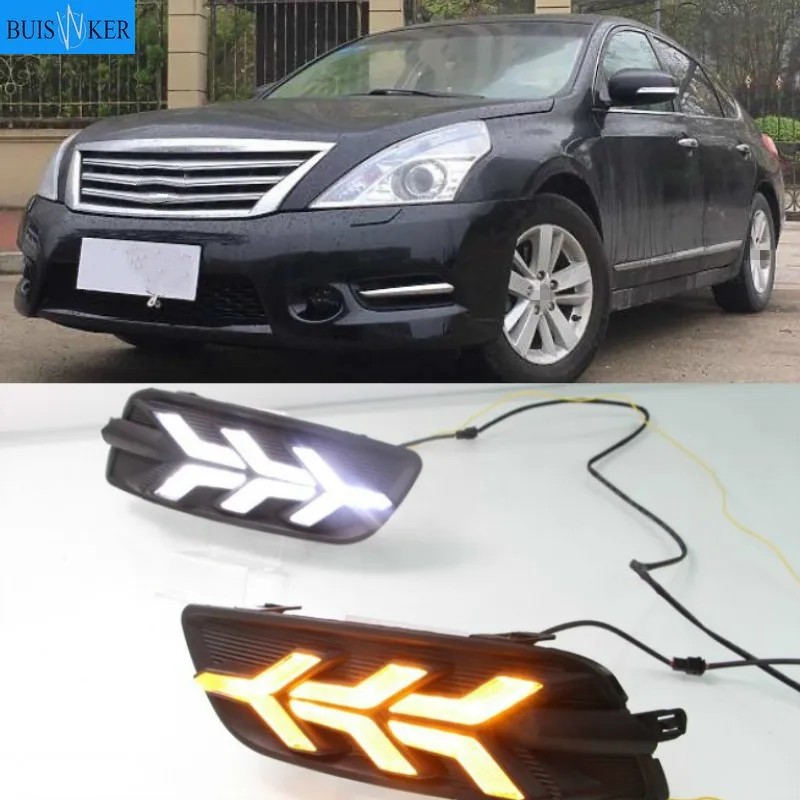 

Car White Led Drl For Nissan Altima Teana J32 2011 2012 Daytime Running Lights Front Bumper Turn Signal Lamp