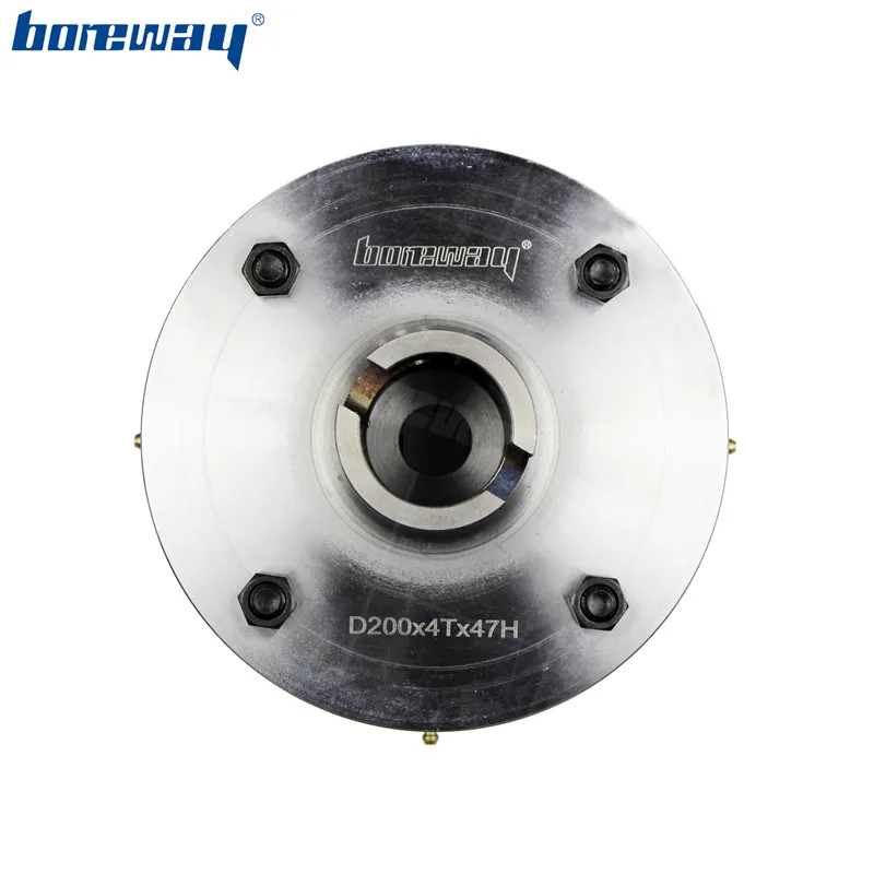 Boreway High Quality 45 Teeth D200x4Tx47H Bush Hammer Plate Litchi Grain Grinding Wheel With 4 Rollers Processing Stone Surface