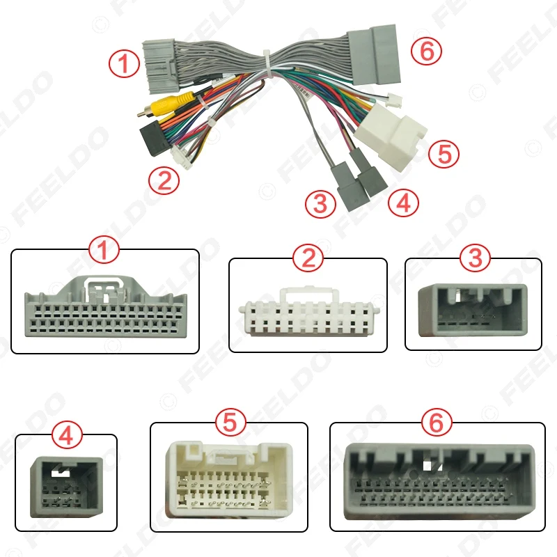 FEELDO Car 16pin Audio Wiring Harness With Canbus Box For Mitsubishi Pajero (2WD) Aftermarket Stereo Installation Wire Adapter