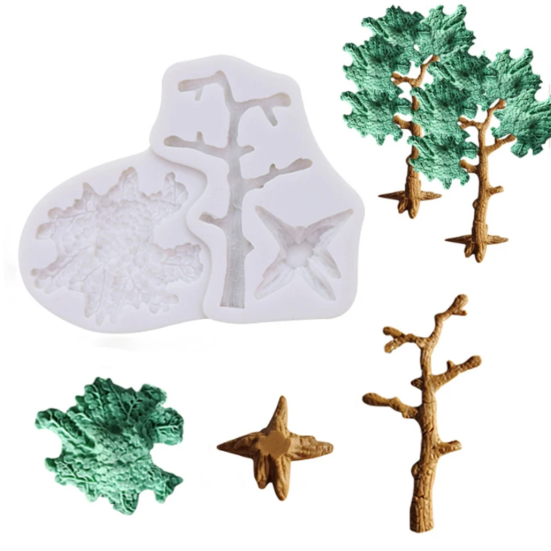 

New Tree shape Silicone Molds Fondant Cakes Decorating Tools Molds Sugarcraft Chocolate Baking Tool For Cake Gumpaste Form Tools