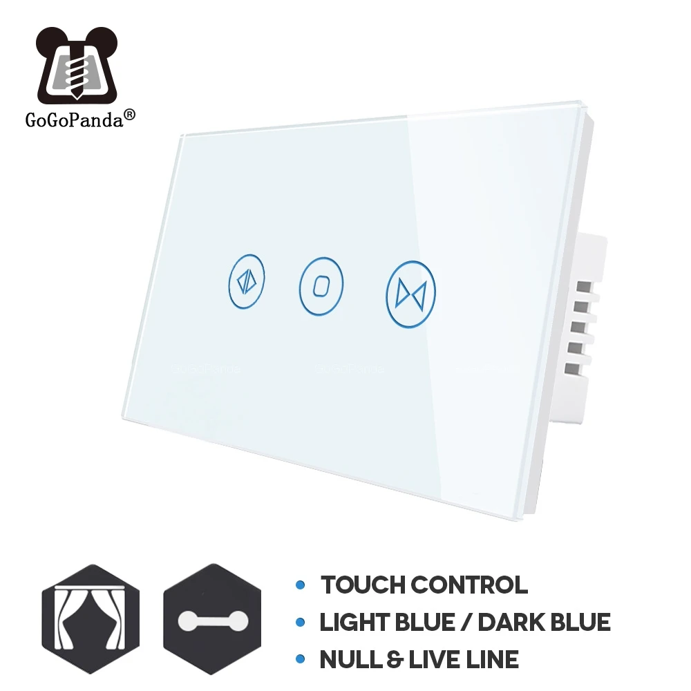 

Free Shipping New Arrival US Standard Electric Wall Curtain Controller Home Automation Touch Switch Open Pause Close