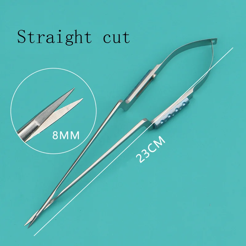 Stainless Steel Gun-Shaped Scissors Microscopic Instruments Surgically Imported Fine Spring-Type Tissue Scissors Ophthalmic