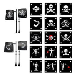 Bandera de pirata grande para pirata, Baot, mar, Lobo, banderas, Corsair, Rock Island, refugio, figura de bloques de construcción