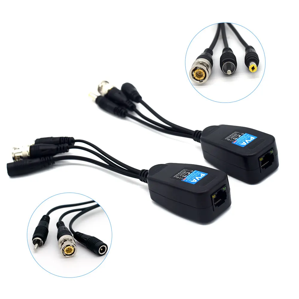 8MP HD Video Balun Passive 3 IN 1 Video Audio Power Transceiver BNC To RJ45 Twisted Pair For AHD/CVI/TVI/CVBS Camera